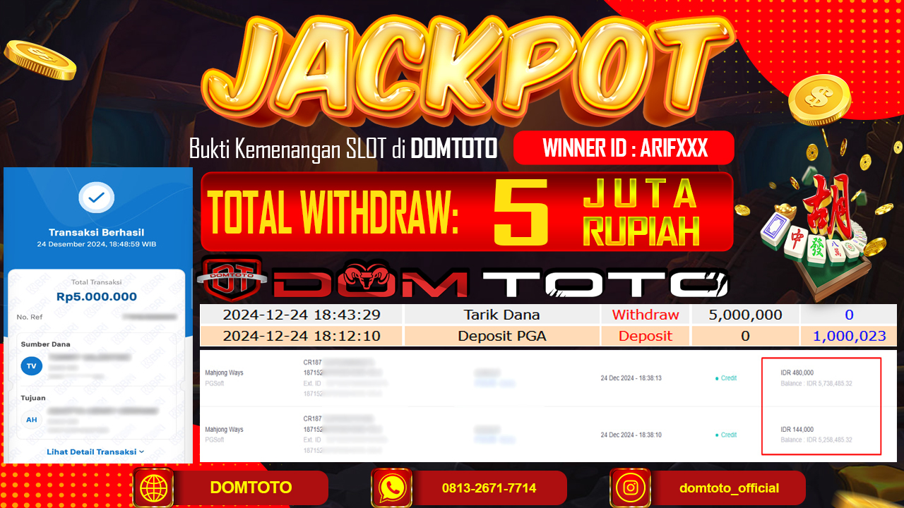 JACKPOT SLOT MAHJONG WAYS 24 DESEMBER 2024